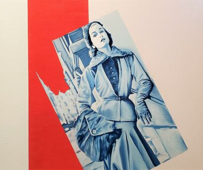 Woman with Hat and Bag - a Paint Artowrk by Alan Sanchez